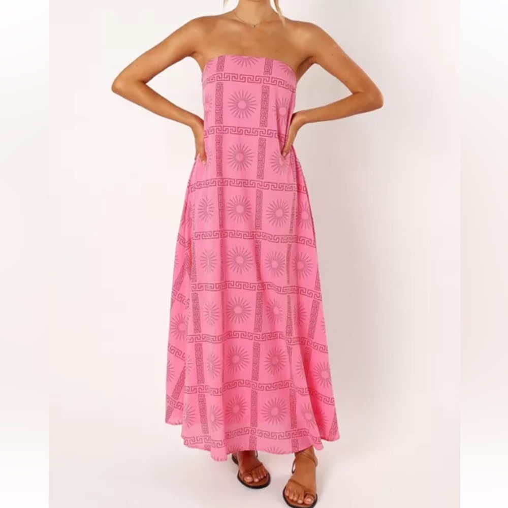 Petal and Pup Pink Strapless Maxi Dress